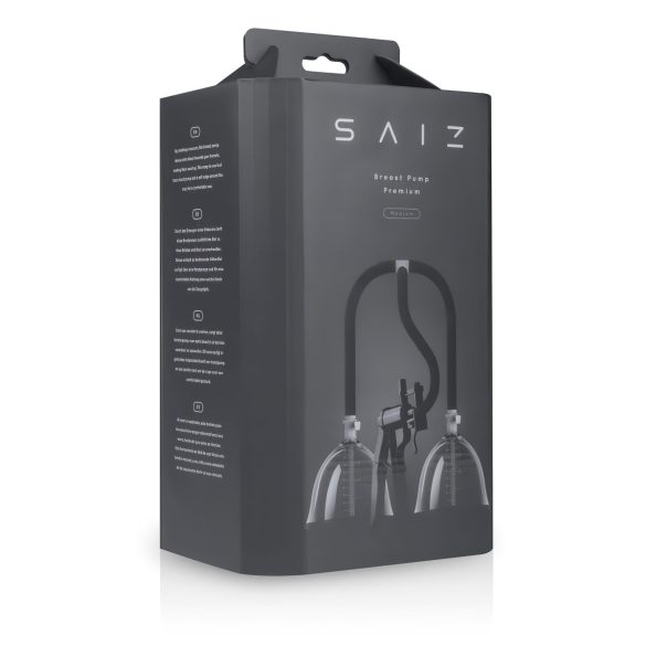 Saiz Premium - dvojna prsna črpalka - majhna (prozorni-črni)