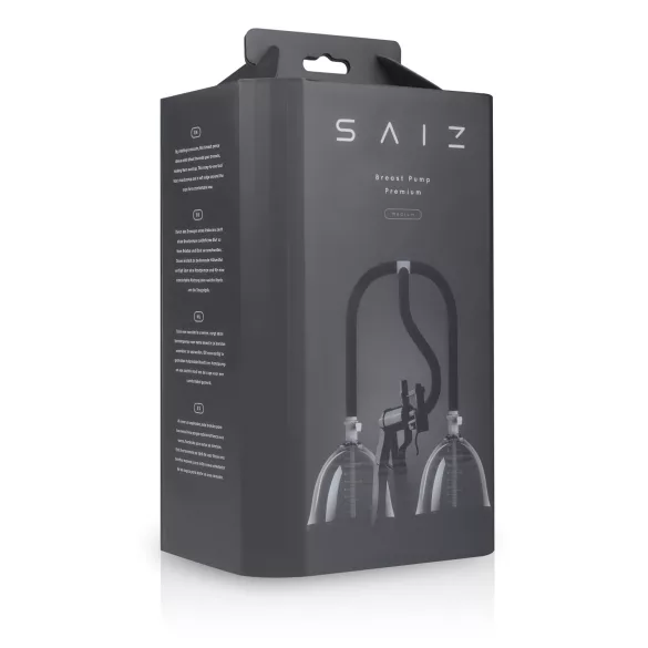 Saiz Premium - električna dvojna prsna črpalka - majhna - prozorna/črna