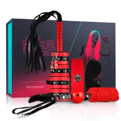  Secret Pleasure Chest - BDSM set za napredne - 10 delov - rdeča
