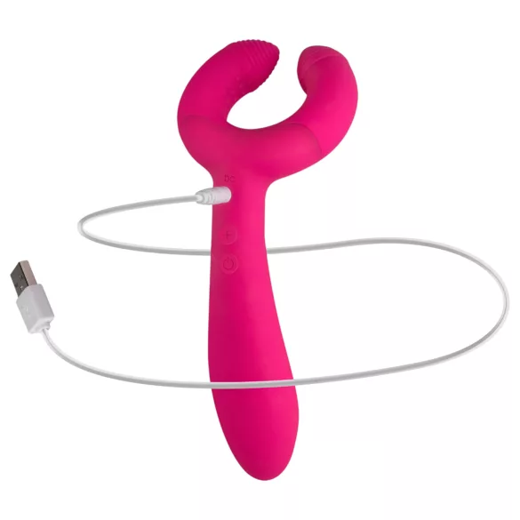Easytoys Couple - vibrator za pare - polnjenje USB, vodoodporen - roza