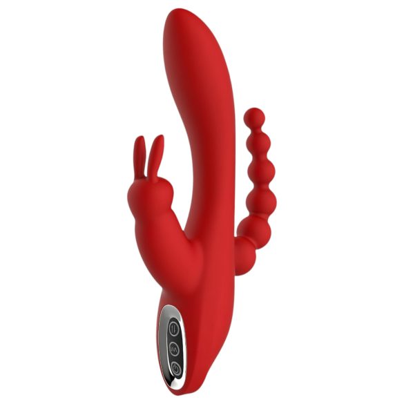 Rdeča Revolucija Hera - brezžični, vodoodporni 3-kraki vibrator (rdeč)