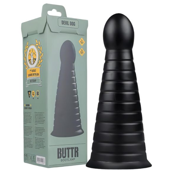 BUTTR Devil Dog - črna sesalna dildo