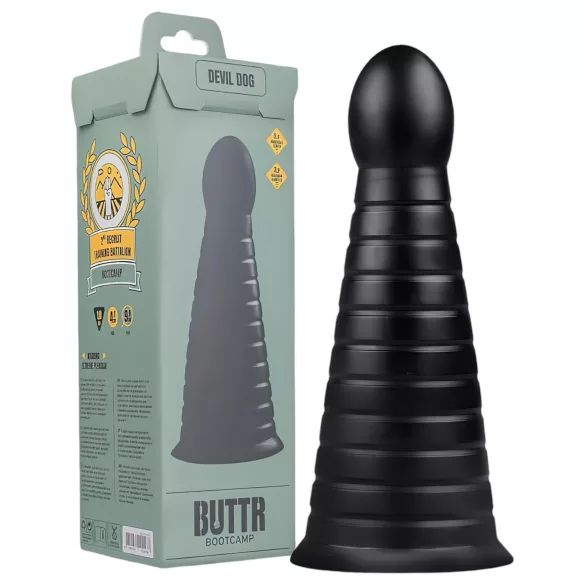 BUTTR Devil Dog - dildo s priseskom - črn