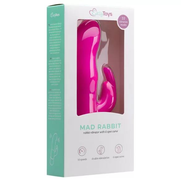 Easytoys Mad Rabbit - vibrator zajček - stimulator klitorisa - roza