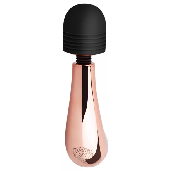 Rosy Gold - masažni vibrator wand mini curve - roza zlata barva