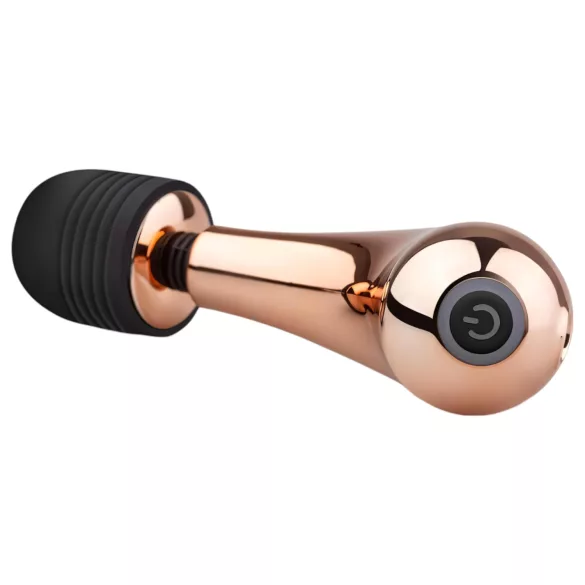 Rosy Gold - masažni vibrator wand mini curve - roza zlata barva