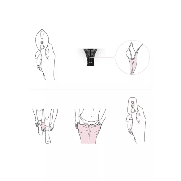 Pantyrebel - vibracijske tangice z daljinskim upravljalnikom - črne (S-L)