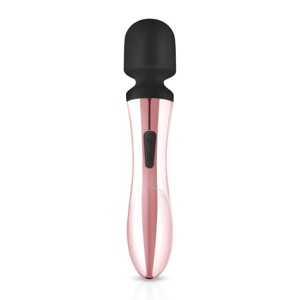 Rosy Gold - masažni vibrator z ukrivljeno glavo - polnjenje USB - rožnato zlata