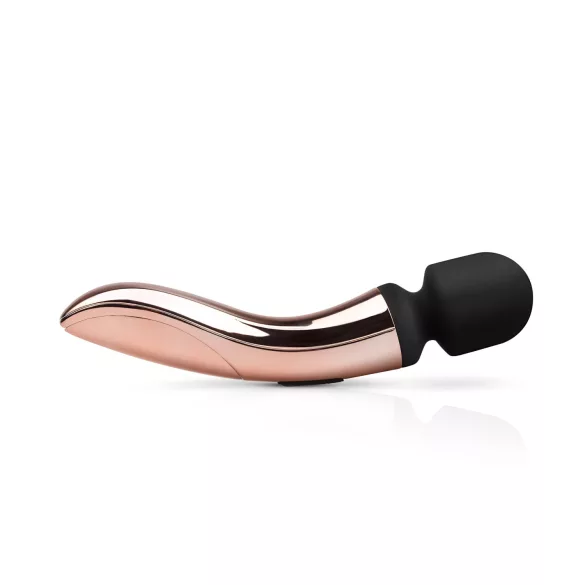 Rosy Gold - masažni vibrator z ukrivljeno glavo - polnjenje USB - rožnato zlata