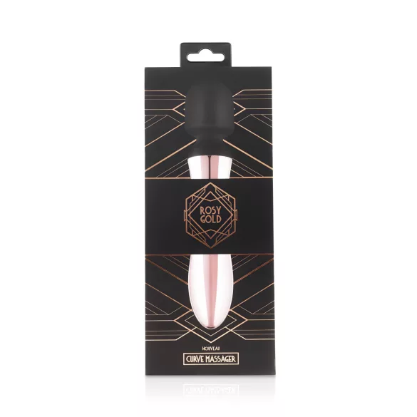 Rosy Gold - masažni vibrator z ukrivljeno glavo - polnjenje USB - rožnato zlata