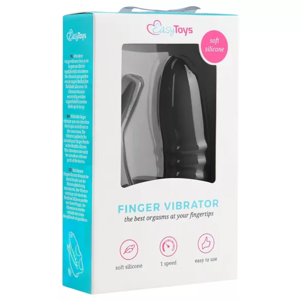 Easytoys - vibracijski prstan za prst - 2v1 - črn