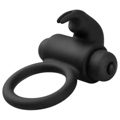   EasyToys Bunny - vibracijski obroč za penis - zajček - črna