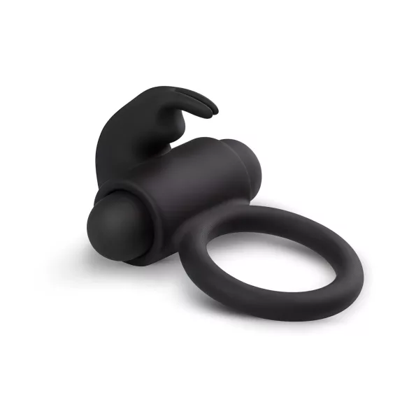 EasyToys Bunny - vibracijski obroč za penis - zajček - črna