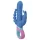 PMV20 Vice Double - trojni vibrator z rotacijo - silikonski - moder