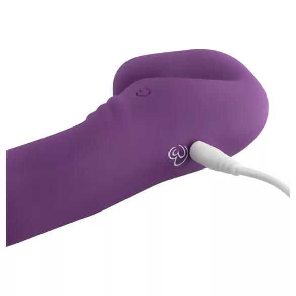 Easytoys - akumulatorski strap-on vibrator brez pasu - vijoličen