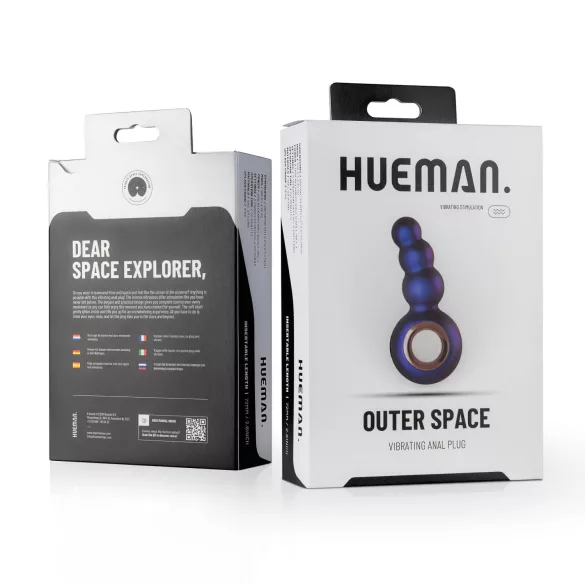 Hueman Outer Space - analni vibrator z kroglicami - polnjenje - vijoličen