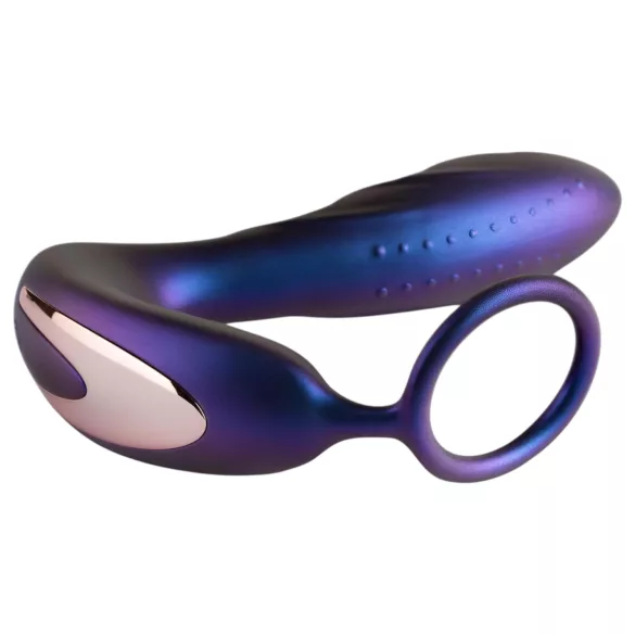 Hueman Black Hole - analni vibrator z radijskim upravljanjem in obročkom za penis (vijoličen)