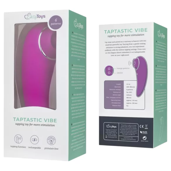 EasyToys Taptastic Vibe - polnilni, vodoodporni vibrator za klitoris (roza)