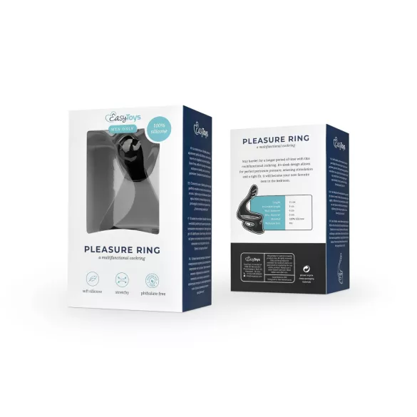 Easytoys - obroč za penis in moda - elastičen - črna