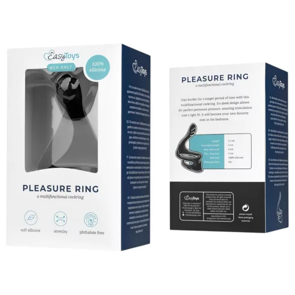 Easytoys - obroč za penis in moda - elastičen - črna