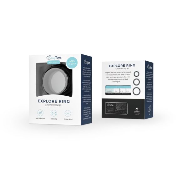 Easytoys - set erekcijskih obročkov - 3 deli - črna
