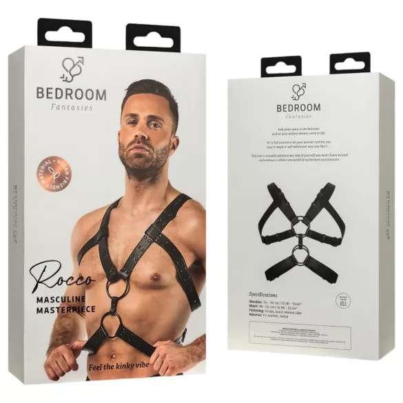Bedroom Fantasies Rocco - mrežasta majica za telo - črna - S-XL