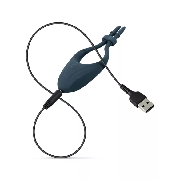 Boners - nastavljiv vibracijski obroček za penis - modra