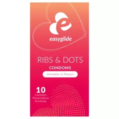 EasyGlide - kondomi z rebrci in pikami - 10 kosov