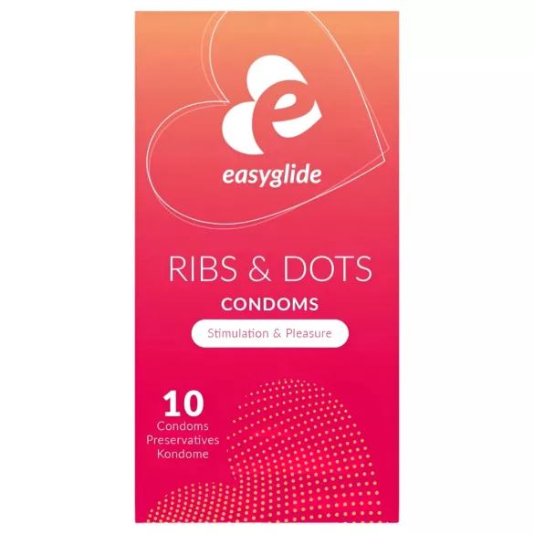EasyGlide - kondomi z rebrci in pikami - 10 kosov