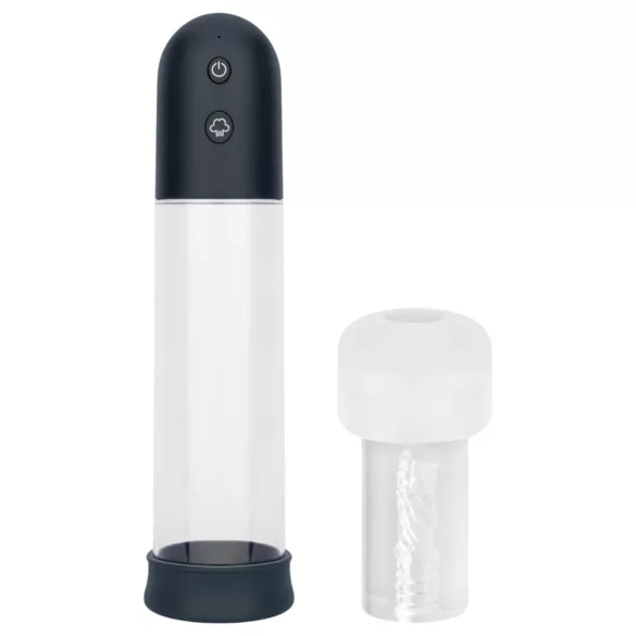 Boners - avtomatska črpalka za penis masturbator (prozorno-črna)