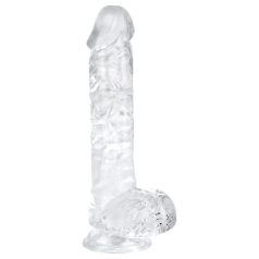 EasyToys - dildo s testisi - 13,5 cm - prozoren