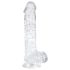 EasyToys - dildo s testisi - 13,5 cm - prozoren