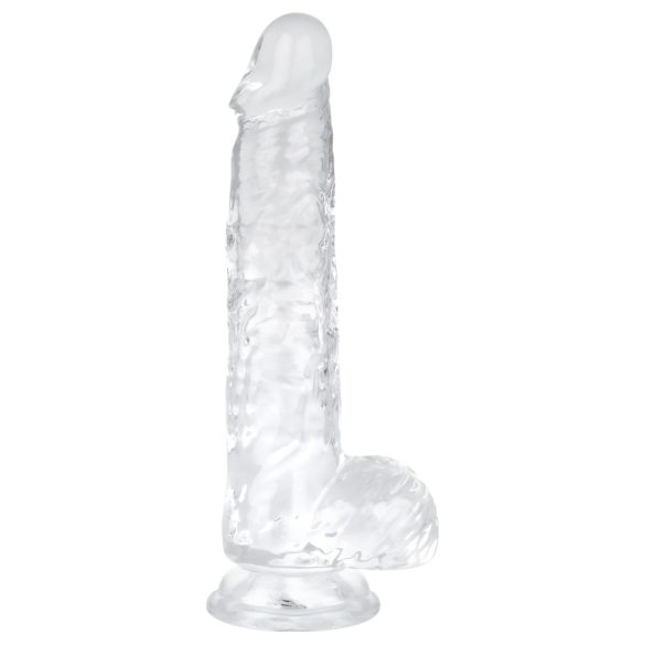 EasyToys - dildo s testisi - 13,5 cm - prozoren