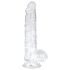 EasyToys - dildo s testisi - 13,5 cm - prozoren