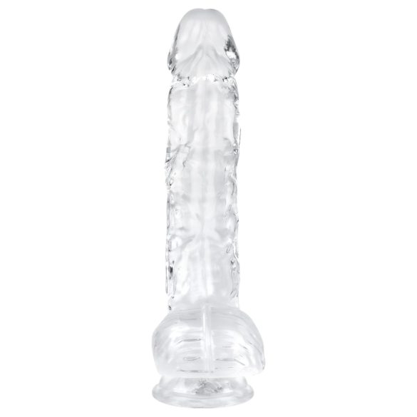 EasyToys - dildo s testisi - 13,5 cm - prozoren