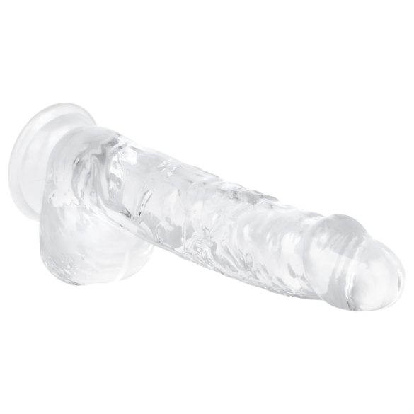 EasyToys - dildo s testisi - 13,5 cm - prozoren