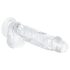 EasyToys - dildo s testisi - 13,5 cm - prozoren