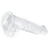 EasyToys - dildo s testisi - 13,5 cm - prozoren