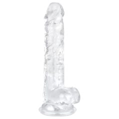 EasyToys - dildo s testisi - 17 cm - prozoren