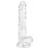 EasyToys - dildo s testisi - 17 cm - prozoren