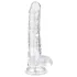 EasyToys - dildo s testisi - 17 cm - prozoren