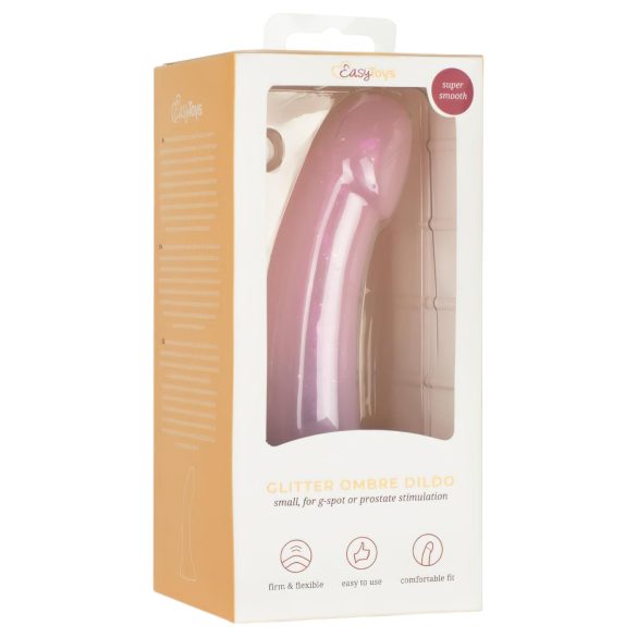 EasyToys Mermaid - dildo z bleščicami - 15 cm - roza