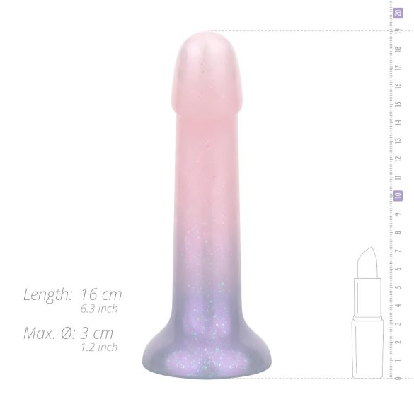 EasyToys Mermaid - dildo z bleščicami - 15 cm - roza