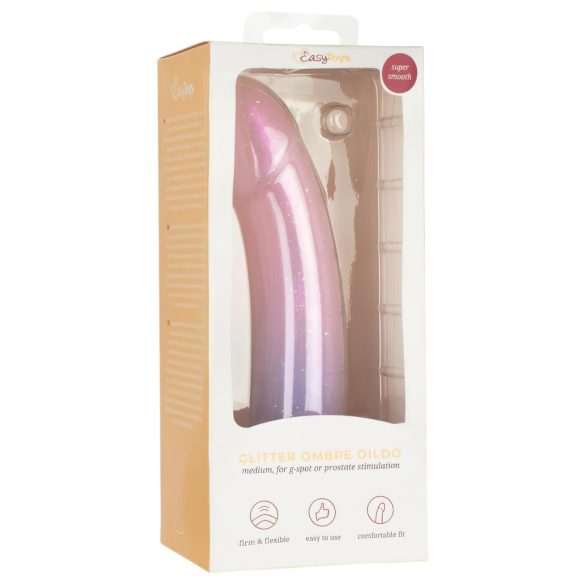 EasyToys Mermaid - dildo z bleščicami - 19 cm - roza