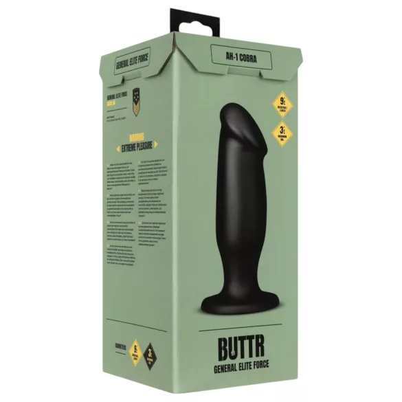 BUTTR AH-1 - analni dildo s priseskom - črna