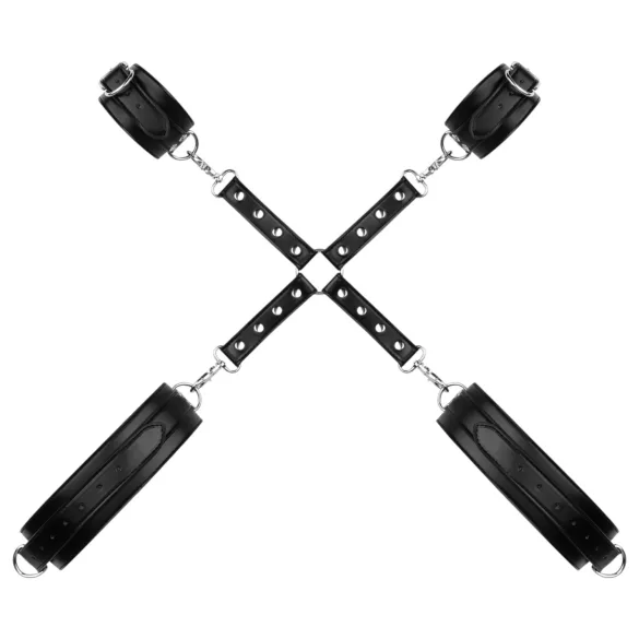 Bedroom Fantasies - lisice za zapestje in stegno - črne