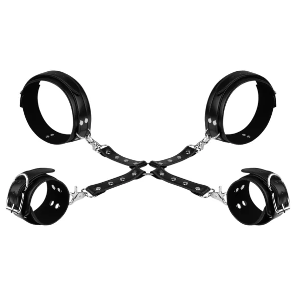 Bedroom Fantasies - lisice za zapestje in stegno - črne