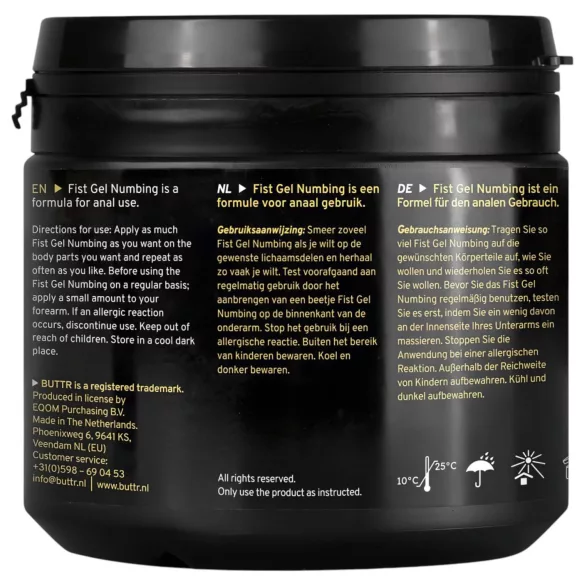 BUTTR - gel za fisting z anestetičnim učinkom - 500 ml