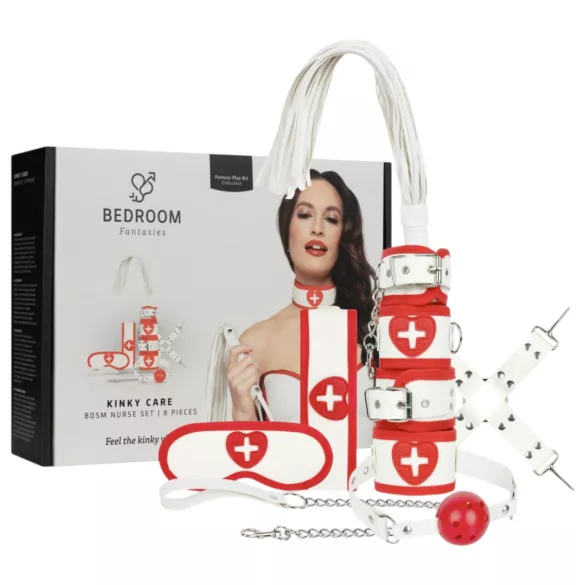 Bedroom Fantasies - kostum medicinska sestra 8-delni komplet rdeče-belo