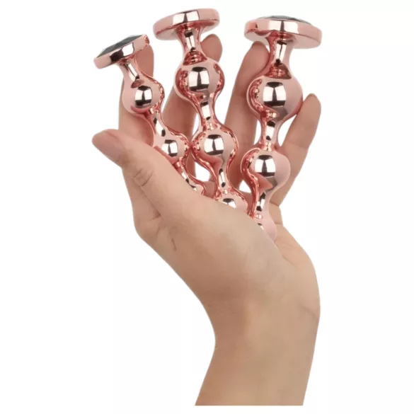 Rosy Gold - analni dildo komplet (rožnato zlato)